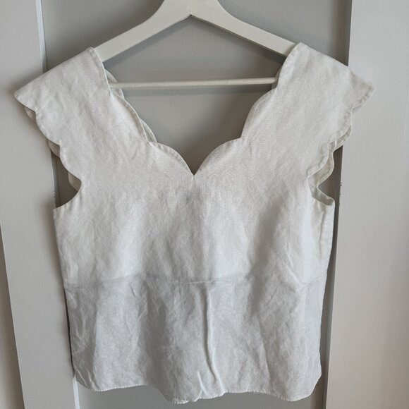 & Other Stories Linen blend scalloped tank top - Picture 4 of 5